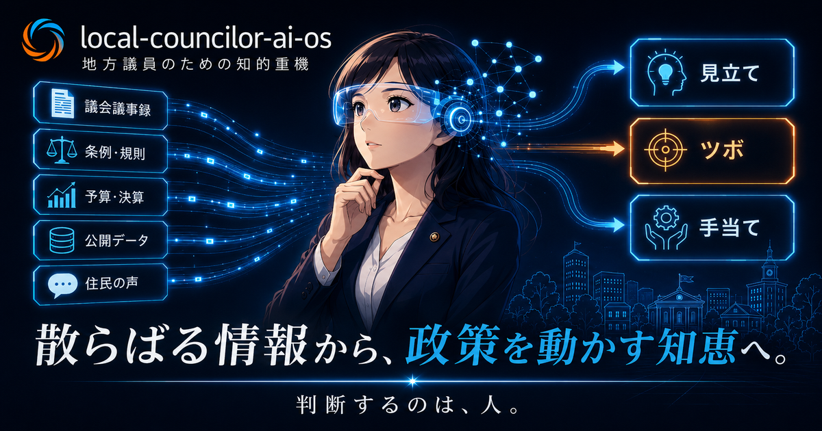 地方議員AI運用OS（local-councilor-ai-os）をオープンソースで公開しました